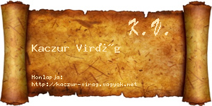 Kaczur Virág névjegykártya