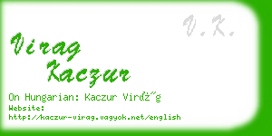 virag kaczur business card